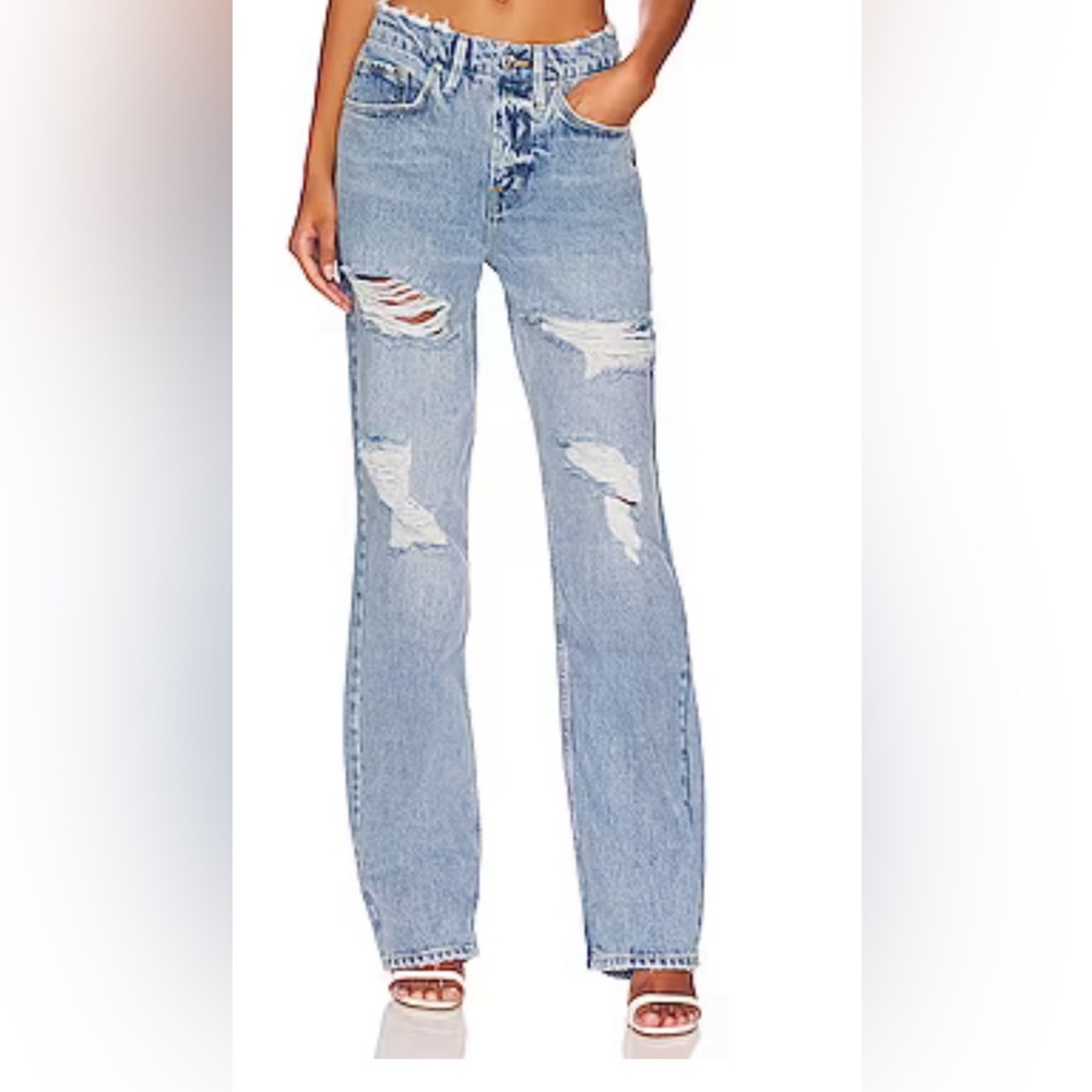 Good American 90’s distressed hem jeans. Size 8/29